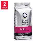 Ethical Bean Coffee Bold Dark Roast Whole Bean Coffee - 2 x 908 g - Intense and Robust Coffee Experience