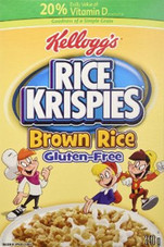 Kellogg's Brown Rice Krispies Cereal, Gluten Free | 340G/Unit, 8 Units/Case