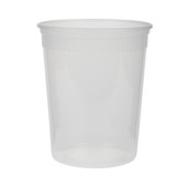 Delitainer 32oz Round Clear Plastic Deli Containers, With Clear Lid, Microwaveable | 240UN/Unit, 1 Unit/Case