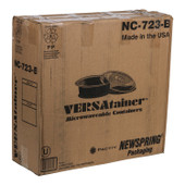 Versatainer 24oz Round Black Plastic Containers, 7In, 7In, With Clear Lid, Microwaveable | 150UN/Unit, 1 Unit/Case