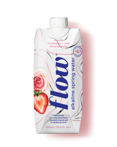 Flow Water Naturally Alkaline Strawberry + Rose Spring Water, Tetra | 500ML/Unit, 12 Units/Case