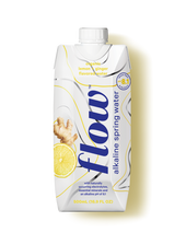 Flow Water Lemon & Ginger Naturally Alkaline Spring Water, Tetra | 500ML/Unit, 12 Units/Case