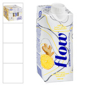 Flow Water Lemon & Ginger Naturally Alkaline Spring Water, Tetra | 500ML/Unit, 12 Units/Case
