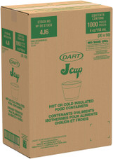 DART 4oz White Foam Containers | 1000UN/Unit, 1 Unit/Case