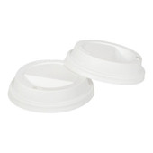 Solo White Plastic Dome Lids, For 8oz Cup, With Hole | 100UN/Unit, 10 Units/Case