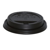Solo Black Plastic Dome Lids, For 10-24oz Hot Cup, With Hole | 1000UN/Unit, 1 Unit/Case