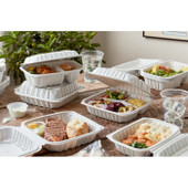 Earth Choice 35oz 1-Compartment Hinged White Plastic Containers, 8.5X8.8X3.1In | 146UN/Unit, 1 Unit/Case