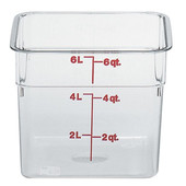 Cambro 6Qt Square Clear Camwear Food Storage Container | 1UN/Unit, 1 Unit/Case