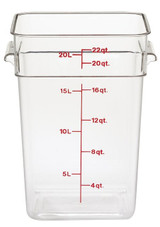 Cambro 22Qt Square Clear Camwear Food Storage Container | 1UN/Unit, 1 Unit/Case