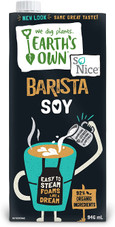 Earth's Own - Soy Milk Barista Blend | 12 Pack - 946ml | Creamer | Cholesterol Free | Gluten Free Soy Beverage | Dairy Free | Nut Free | Vegan Friendly | Shelf Stable