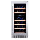 Wine Cell'R Platinum 26 Bottles Dual Zone Built-In Wine Cellar with Extendible Ball-Bearing Shelves- Chicken Pieces