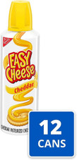 KRAFT Easy Cheese Cheddar Cheese Snack, 8 oz Cans (Pack of 12) 