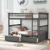 Chicken Pieces Full over Full Bunk Bed with Drawers, Convertible Beds 