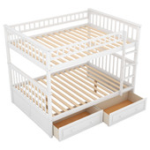 Chicken Pieces Full over Full Bunk Bed with Drawers, Convertible Beds 