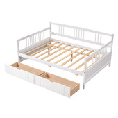 Chicken Pieces Full Size Daybed Wood Bed with Two Drawers | Space-Saving and Functional Design 