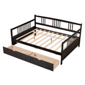 Chicken Pieces Full Size Daybed Wood Bed with Two Drawers | Space-Saving and Functional Design 