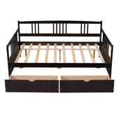 Chicken Pieces Full Size Daybed Wood Bed with Two Drawers | Space-Saving and Functional Design 