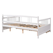 Chicken Pieces Full Size Daybed Wood Bed with Two Drawers | Space-Saving and Functional Design 