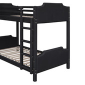 Chicken Pieces Twin over Twin Size Upholstery Bunk Bed with Convertible Slide and Ladder; Headboard and Footboard 