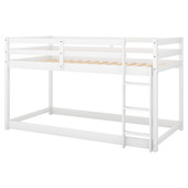 Chicken Pieces Twin over Twin Floor Bunk Bed with Ladder | Space-Saving and Sturdy Design 