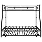 Chicken Pieces Twin over Full Bed with Trundle - Sturdy Steel Frame and Two-Side Ladders 