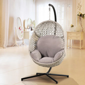 Chicken Pieces Large Hanging Egg Chair with Stand & UV Resistant Cushion Hammock Chairs with C-Stand  