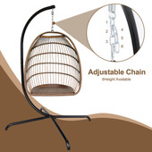 Chicken Pieces Swing Egg Hanging Chair with Cushion, Pillow & Stand for Indoor/Outdoor Use 