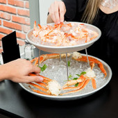 Chicken Pieces Seafood Tower Set 3-Tier with Aluminum Trays & Stand | Elevate Your Seafood Presentation & Entertaining Experience. CHICKEN PIECES.