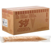 JOY 7216 Large Wide Mouth Waffle Ice Cream Cones Bulk - 216/Case for Gourmet Ice Cream Delights