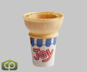 JOY #30 Flat Bottom Jacketed Cake Cone - 750/Case for Sturdy and Insulated Ice Cream Delights
