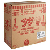  JOY #415 Jacketed Sugar Cone - 800/Case | Crispy and Delicious Ice Cream Treats 