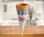 JOY #415 Jacketed Sugar Cone - 800/Case | Crispy and Delicious Ice Cream Treats