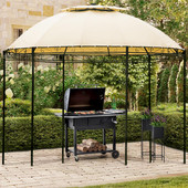 Chicken Pieces Outdoor Gazebo Steel Fabric Round Soft Top - Patio Dome Gazebo with Removable Curtains  