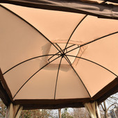 Chicken Pieces Patio Outdoor Gazebo - Double Roof Canopy with Mosquito Netting | 9.8 Ft. W x 11.8 Ft. D 