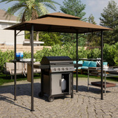 Chicken Pieces Grill Gazebo Grill Canopy Double Tiered BBQ Gazebo Outdoor BBQ Canopy 8 x 5 FT  