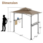 Chicken Pieces Grill Gazebo Grill Canopy Double Tiered BBQ Gazebo Outdoor BBQ Canopy 8 x 5 FT  