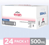  Evian Bottled Natural Spring Water | 500ml  24/Case | Pallet of 64 Cases 