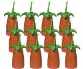 Amscan 22 oz. Plastic Palm Tree Cup with Straw - 12/Pack | Sip in Tropical Delight with Palm Tree Cups-Chicken Pieces