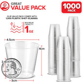 CP 1 oz. Clear Plastic Shot Glass - 2500/Case | Cheers to Shots in Convenient Disposable Style!-Chicken Pieces