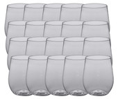 Chicken Pieces CP 8 oz. Heavy Weight Clear Plastic Stemless Wine Glass - 16/Pack | Enjoy Wine in Style with Sturdy Plastic Stemless Glasses 