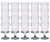 CP 5 oz. Heavy Weight Clear 2-Piece Plastic Wine Goblet - 20/Pack | Sip Wine Elegantly in Two-Piece Plastic Goblets- CHICKEN PIECES