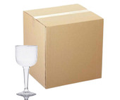  Fineline Flairware 8 oz. Clear 1 Piece Plastic Wine Goblet - 96/Case 