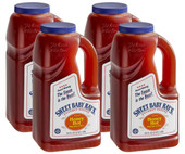  Sweet Baby Ray's Hot Honey Wing Sauce and Glaze 0.5 Gallon - 4/Case | Spicy-Sweet Wing Perfection 