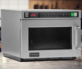 Amana Medium Volume Stainless Steel Commercial Microwave - 120V, 1000W | Efficient and Reliable Cooking Solution