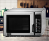 Amana Medium Duty Stainless Steel Commercial Microwave - 208/230V, 1800W | Precision Cooking for Busy Kitchens