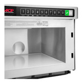  Amana 1800W Heavy Duty Stainless Steel Commercial Microwave with Solid Door - 208/240V | Reliable Cooking Power with Solid Door Design 