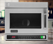 Amana Heavy-Duty Stainless Steel Compact Commercial Microwave - 208/240V, 1800W | Powerful Performance in a Compact Design