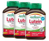  Jamieson Lutein 40 mg with Zeaxanthin & Bilberry - 3 x 60 Softgels | Eye Health Support 