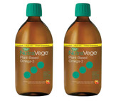  NutraVege Liquid Omega-3 Plant Based, Strawberry-Orange Flavour, 2 Bottles of 500 mL | Enjoy the Delightful Taste of Plant-Based Omega-3 