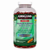  Kirkland Signature 100% Wild Alaskan Salmon Whole Fish Oil, 320 Softgels | Pure Omega-3 from Wild Alaskan Salmon 